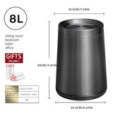 LEASYLIFE 8L/2.1GALbrass Garbage can with Swing lid，Brushed Nickel Gold Trash can