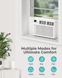 Electactic Window Air Conditioner, 8000 BTU Window AC Unit, Cool Rooms up to 350 Sq.Ft., 6-in-1 Modes,24H Timer, Energy Saving, Remote Control, Perfect for Bedroom, Apartment, Living Room, Office