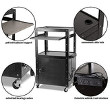 AV Carts, Rolling Presentation Cart Station, Height Adjustable Media Cart for Video Projector, TV, Printers