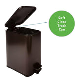 Stainless Steel Small Trash Can with Lid & Step Pedal - 5 Liters/1.3 Gallon