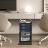 Rolling File Cart w/5 Drawers, Rolling Storage Cart Movable Desk File Stationery Organizer Cart