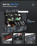 TideRex Large Fishing Tackle Bag for Soft Plastic Baits Storage, 20PCS Soft Bait Clear Storage Bag, Adjustable Fishing Gear Organizer for Weights, Reels & Hooks, 900D Waterproof Oxford Fabric, Black