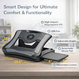 Laptop Lap Pad Laptop Stand with Attached Mouse Pad, Cushion and USB Cooling Fan