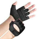 RYMNT Minimal Weight Lifting Gloves,Short Micro Workout Gloves Grip Pads with Full Palm Protection & Extra Grip, BK-XLarge