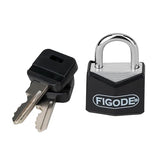 Small and Light Padlock with Big Keys, Black Covered Aluminum Lock, 3/4 Inch Wide, Luggage Padlocks for Suitcase