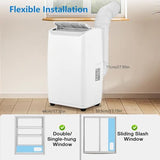 3-in-1 Portable Air Conditioner - 14,000 BTU for Rooms up to 750 Sq.Ft, Fan Mode, Convenient Remote Control, Easy to Move with Wheels, Complete Window Kit Included (White)