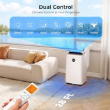 AGTANA 16000 BTU Portable Air Conditioner Inverter (12000 BTU SACC), 42dB Quiet, Dual Hose, Fast Cooling AC Unit for Large Room up to 750 sq. ft, 3-in-1 Portable AC with Dehumidifier, Self-Evaporating