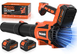 MAXLANDER Leaf Blower Cordless, Electric Cordless Leaf Blower with 2pcs 3.0Ah Batteries and 1 Charger, 600CFM & 200MPH, and 5 Speed Mode, for Patio Cleaning