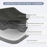 baibu Kitchen Chair Cushions, Dual-Layer Patented Design Molded Memory Foam Dining Chair Pads, 17" x 16" x 2", Black