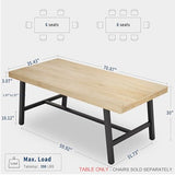 GarveeHome Industrial Dining Table for 6-8 People