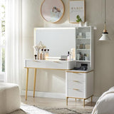 T4TREAM Fluted Makeup Vanity Desk with 36" HD Lighted Mirror