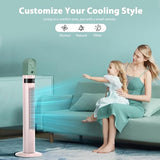 Antarctic Star Tower Fan Portable Floor Fans 85°Oscillating Fan 36'' Quiet Cooling 12H Timer Remote Control Standing Bladeless Electric 3 Speeds Wind 3 Modes Bedroom Office(36 inch, Pink)
