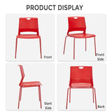 Sidanli Stackable Office Chairs, Red Guest Chairs with Comfortable Streamline Seat