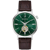 Bulova Men's Classic Aerojet 3-Hand Automatic Leather Strap Watch