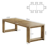 7 ft Conference Table for 6 to 8 People, Modern Rectangle Meeting Room Desk for Boardroom, Home Office, Oak
