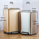 Trash Bin Super Large Capacity Stainless Steel Foot-Operated Trash can Office
