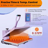 16x24 Heat Press Machine for T Shirts, 1.8-2kw, 72.77lbs High Pressure