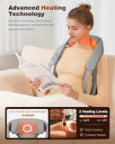 KNQZE Neck and Shoulder Massager with Heat, Cordless Back and Neck Massager, Upgraded Graphene Heating, 4D Shiatsu Deep Kneading Massage for Shoulder, Back Pain Relief (Gray)