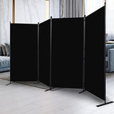 CHOSENM Room Divider, 4 Panel Folding Privacy Screens with Wider Support Feet