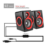 Computer Speakers, 2.0 CH PC Speakers with Surround Sound, USB Wired Laptop Speakers with Deep Bass for Desktop