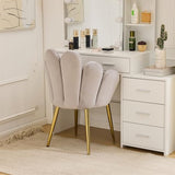 VINGLI Petal Makeup Vanity Chair with Back,Flower Cute Girls Desk Chair