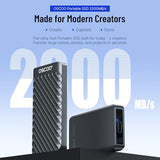 External Hard Drive, Up to 2100MB/s, USB 3.2 Gen 2 Portable SSD, External Solid State Drive for Mac