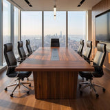 Conference Table, 142" L x 56" W x 30" H Large Meeting Table for 10 People, Wooden Training Table