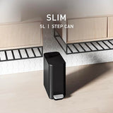 simplehuman Slim Step Can, 5L / 1.3 Gallon Compact Bathroom Trash Can, Liner Pocket