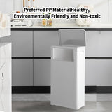 WanWanKa Bathroom Trash Can with Lid,Skinny 6 Gallon,White