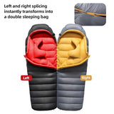 QEZER Down Sleeping Bag for Adults 620 Fill Power 0 Degree Sleeping Bag Cold Weather Ultralight with Pouch for Backpacking, Camping, Hiking