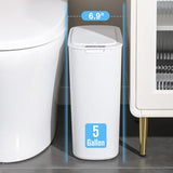 Cesun Motion Sensor Trash Can, 5 Gallon Automatic Bathroom Garbage Can with Lid, White