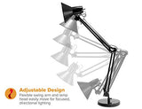 Bostitch Office VLF100D Swing Arm Desk Lamp, Metal, 36" Reach with Multi-Joint Adjustment, Includes Replaceable LED Bulb (VLF), Black