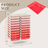 File & Debris Storage Drawers on Lockable Wheels, Rolling Drawer Cart for Office