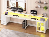 SEDETA L Shaped Gaming Desk with 4 Drawers, 109” Computer Desk with Display Cabinet