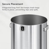 Urban 24 Gallon Round Stainless Steel Open Top Waste Bin, Tall Commercial Trash Can for Indoor/Outdoor