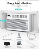 Electactic Window AC Unit, 10000 BTU Window Air Conditioner, Cool Rooms up to 450 Sq.Ft., 6-in-1 Modes,24H Timer, Energy Saving, Remote Control, Perfect for Bedroom, Apartment, Living Room, Office