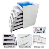 Dental Assistant's Mobile Cart 5 Drawers Mobile File Cabinet with 2 Storage Trays Dental Clinic Stainless