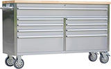 61 Inch Tool Box Mobile 9 Drawers Storage Rolling Cabinet with Wheels Lock Key Locking System Drawer