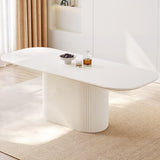 HOTICKME 86.61" Oval Dining Table for 8, Rectangular Dinner Table 8 Seater