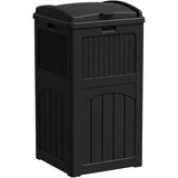 Waterproof Resin Garbage Bin for Hideaway, Deck, Patio, Dark Black