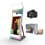 Magic Mirror Photo Booth, 65’’ Mirror Photo Booth, 43’’ Interactive Touch Screen, Built-in Mini PC with Instant Print and Sharing