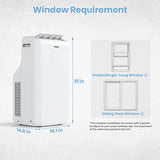 TOSOT 14,000BTU (9,600 BTU SACC) Smart WiFi Portable Air Conditioner with Heater, Powerful Cooling Auto Swing, Dehumidifier, Fan, 24H Timer for Large Room Up to 600 sq ft, AOMI Series