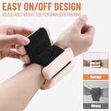 INDEPANDIA Wrist & Ankle Weights for Women and Men, 2lbs Pair Adjustable Silicone Weighted Bangles for Arm & Leg Workouts, Blush Beige