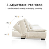 Assembled Convertible Sofa Bed, Sleeper Couch with Adjustable Backrest, Ideal for Modern Living Rooms