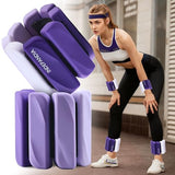 INDEPANDIA Wrist & Ankle Weights for Women and Men, 2lbs Pair Adjustable Silicone Weighted Bangles for Arm & Leg Workouts, Gradient Purple