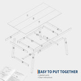 Dining Table for 6-8 People, 70.87 in Long Wooden Kitchen Table with Sturdy Metal Frame & Rustic Brown Finish (Brown, 70.87 in Long)