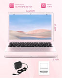 2026 Pink Laptop, Pentium Gold 6500Y Processor(Up to 3.4 GHz),8GB RAM 256GB SSD,15.6 Inch FHD IPS Display