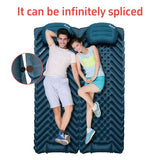 BUERTS Camping Sleeping mat and Inflatable Pillow - Set, Portable, Ultra-Light, Thickened, Quick to inflate in 30s, can be Spliced. Suitable for Backpacking, Hiking, Camping and Other Scenes