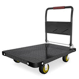 Platform Truck, Foldable Flatbed Cart Heavy Duty Push Cart Dolly Large Platform w/ 5
