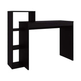 Modern Wenge Computer Desk with Integrated Storage Shelves - Compact Home Office Writing Table